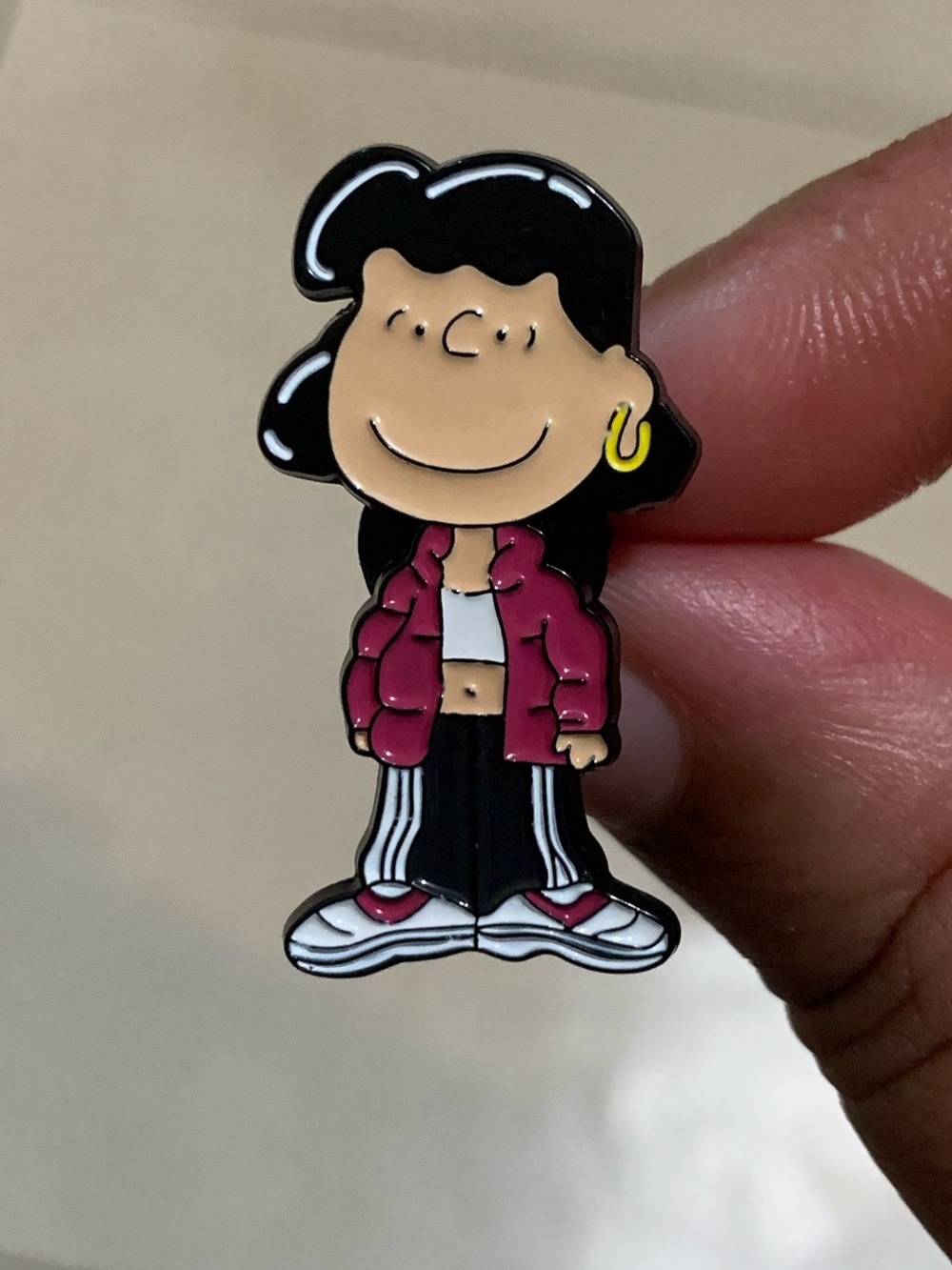 Peanuts- Lucy Enamel Pin - Pink Jacket